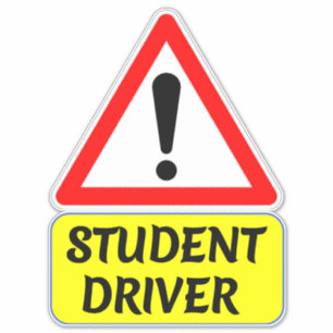 Sticker Conducteur étudiant avec une voiture à panneaux st
