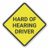 Sticker Conducteur Malentendant Jaune (Devant)