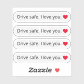 Sticker Conduisez en toute sécurité Je vous aime rétrograd (Feuille)