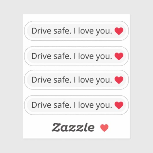 Sticker Conduisez en toute sécurité Je vous aime rétrograd (Feuille)