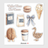 Sticker Cône de glace au café (Feuille)