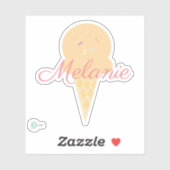 Sticker Cône de glace mignon avec paillettes  (Feuille)