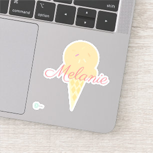Sticker Cône de glace mignon avec paillettes