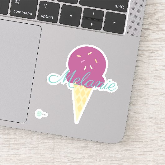 Sticker Cône Icecream mignon avec arroses (Détail)