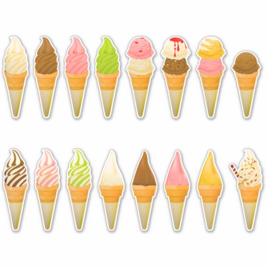 Sticker cônes de crème glacée (Devant)