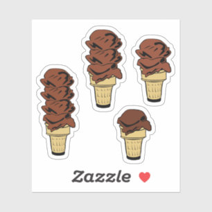 Sticker Cônes de crème glacée au chocolat