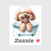 Sticker Confection de chien de caniche vinyle coupé (Feuille)