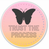 Sticker Confiance Au Processus Avec Papillon Noir (Devant)