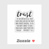 Sticker Confiance dans les proverbes du Seigneur 3:5-6 (Feuille)