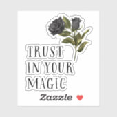 Sticker Confiance dans votre Rose noir magique (Feuille)