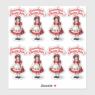 Sticker Confiture de Cerises de Grand-mère - Vintage - 8 É