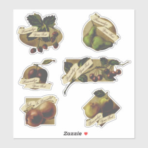 Sticker Confiture Maison en Conserve de Fruits Vintage Per