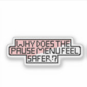 Sticker Confort du menu Pause - Police Pixel Rétro (Devant)