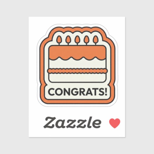 Sticker Congrats Birthday Cake (Feuille)