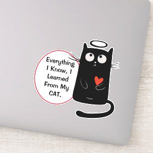 Sticker Connaissance du chat mignon Contour