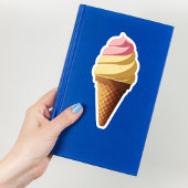 Sticker Conne de crème glacée à la vanille de fraise