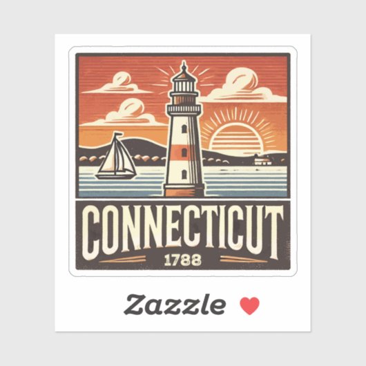 Sticker Connecticut (Feuille)