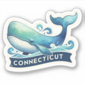 Sticker Connecticut, baleine épinière, (Devant)