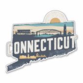 Sticker Connecticut rétro (Devant)