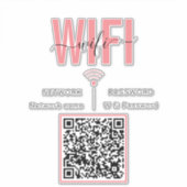 Sticker Connexion Mot de passe Wifi Cute | Code QR (Devant)