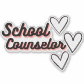 Sticker Conseiller scolaire avec trois coeurs (Devant)