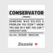 Sticker Conservateur Noun Professional Museum Worker Funny (Feuille)