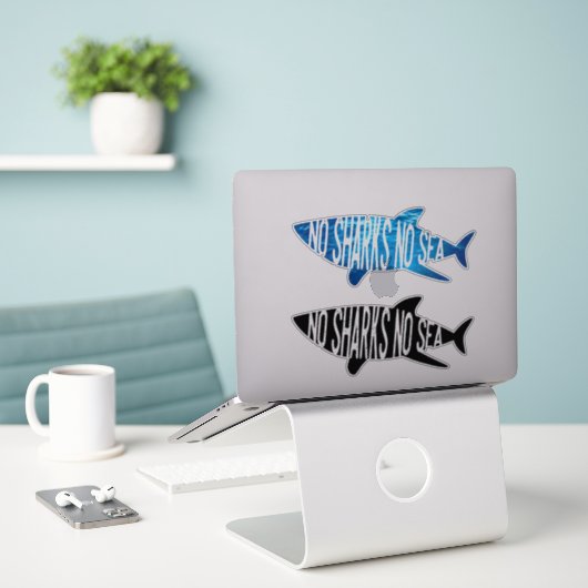 Sticker Conservation des requins (Ordinateur portable sur le bureau)