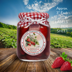 Sticker Conserve De Fraise Maison 3 En 16Feuille