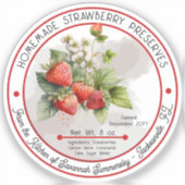Sticker Conserve de fraises maison (Recto)