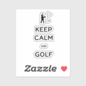 Sticker Conserver le calme et le golf (Feuille)