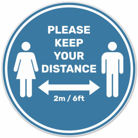 Sticker Conserver votre distance (Devant)