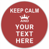 Sticker CONSERVEZ CALME et VOTRE TEXTE Signe et plancher (Devant)