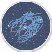 Sticker Constellation du cancer et signe zodiaque avec éto (Devant)