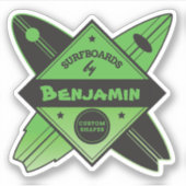 Sticker Constructeur de planches de surf personnalisées (Devant)