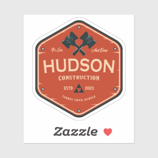 Sticker Construction Hudson (Feuille)