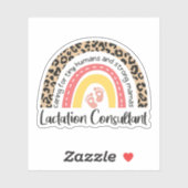 Sticker Consultant en lactation Leopard Arc-en-ciel Allait (Feuille)