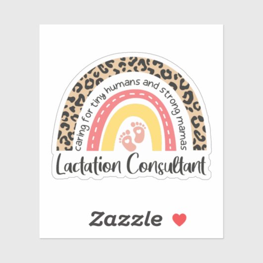 Sticker Consultant en lactation Leopard Arc-en-ciel Allait (Feuille)