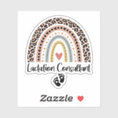 Sticker Consultant en lactation Leopard Arc-en-ciel Allait (Feuille)