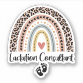 Sticker Consultant en lactation Leopard Arc-en-ciel Allait (Devant)