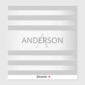 Sticker Contemporain Faux Argent Ombre Gris (Feuille)