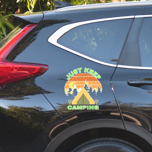 STICKER CONTINUER LE CAMPING (Coté voiture)