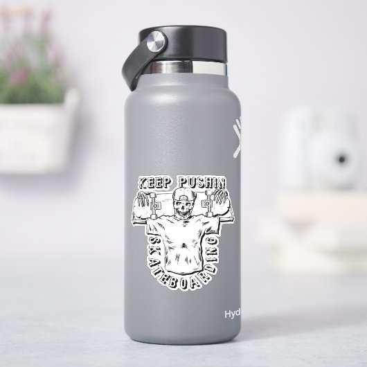 Sticker Continuez à faire du patin à roulettes - 4" Kiss C (HydroFlask)