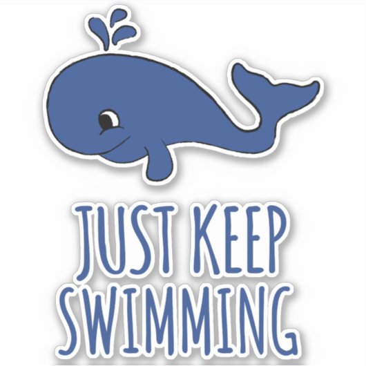 Sticker Continuez À Nager La Baleine (Devant)
