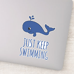 Sticker Continuez À Nager La Baleine