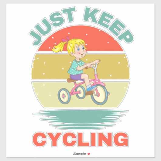 STICKER CONTINUEZ JUSTE À FAIRE DU CYCLISME (Feuille)