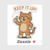 Sticker Continuez ! Motivation Cute Retro Kawaii Chat (Feuille)