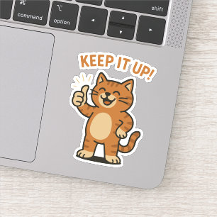 Sticker Continuez ! Motivation Cute Retro Kawaii Chat