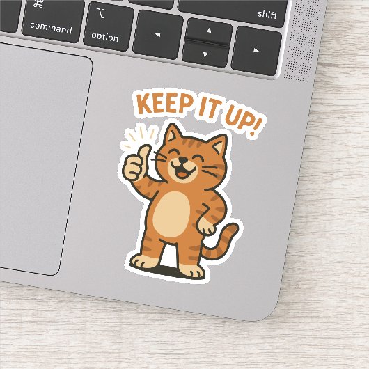 Sticker Continuez ! Motivation Cute Retro Kawaii Chat (Détail)