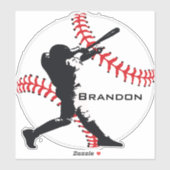 Sticker Contour Conception Batterie de Baseball (Feuille)