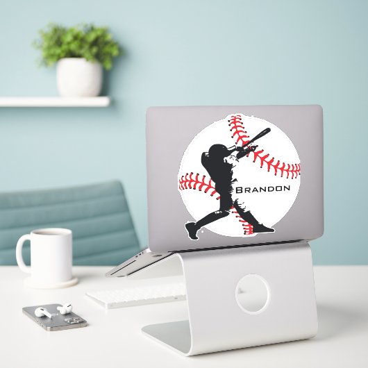 Sticker Contour Conception Batterie de Baseball (Ordinateur portable sur le bureau)